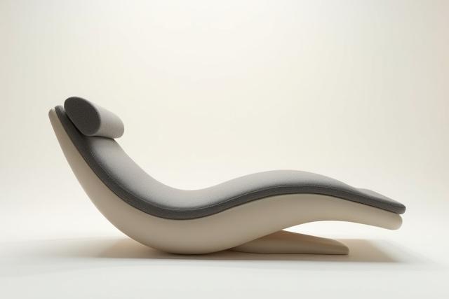 Modern vibroacoustic lounger with serene background